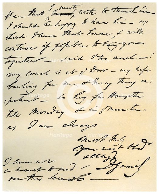Letter from David Garrick to Edward Gibbon, 8th March 1776.Artist: David Garrick