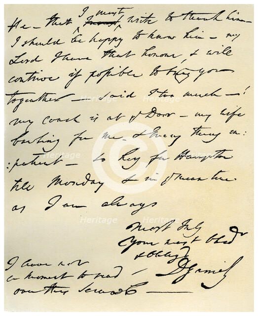 Letter from David Garrick to Edward Gibbon, 8th March 1776.Artist: David Garrick