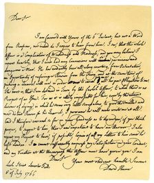 Letter from David Hume to Richard Davenport, 8th July 1766.Artist: David Hume