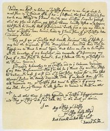 Letter from Daniel Defoe to Charles Montague, 1705.Artist: Daniel Defoe