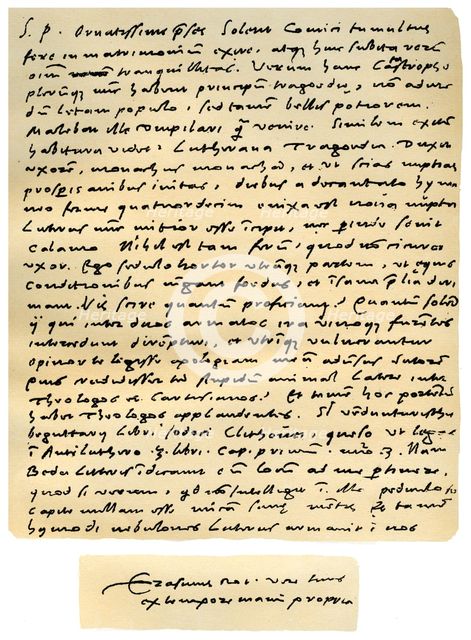 Letter from Desiderius Erasmus to Nicholas Everaerts, 24th December 1525.Artist: Erasmus