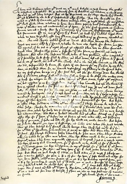 Letter from Dr John Donne to Sir Robert Cotton, c1602.Artist: John Donne