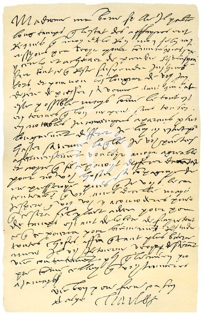 Letter from Emperor Charles V of Spain to Queen Mary of England, 1555.Artist: Emperor Charles V