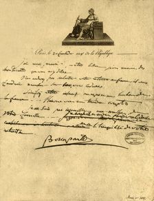 Letter from First Consul Napoleon Bonaparte to the Count of Provence, 6 September 1800, (1921). Creator: Napoleon Bonaparte I