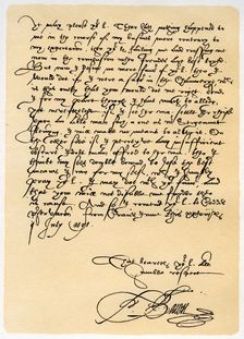 Letter from Francis Bacon to Sir John Puckering, 28th July 1595.Artist: Sir Francis Bacon