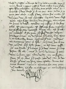 Letter from King René of Anjou, 15th century, (1934). Creator: Rene of Anjou, King of Naples