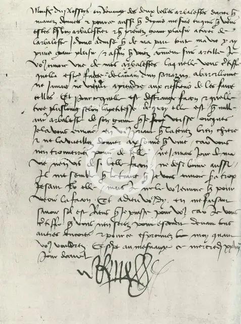 Letter from King René of Anjou, 15th century, (1934).  Creator: Rene of Anjou, King of Naples.