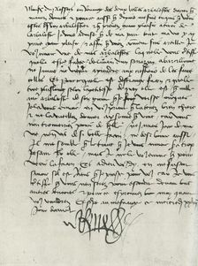 Letter from King René of Anjou, 15th century, (1934). Creator: Rene of Anjou, King of Naples