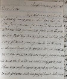 Letter from Hester Pitt, between 1766 and 1770. Creator: Hester Stanhope