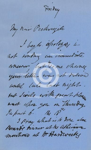 Letter from JMW Turner, c1840 (1904). Artist: JMW Turner.