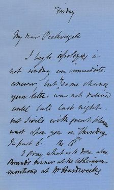 Letter from JMW Turner, c1840 (1904). Artist: JMW Turner