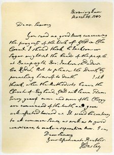 Letter from John Wesley to Samuel Bradburn, 25th March 1783.Artist: John Wesley