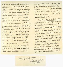 Letter from John Bright to Colonel Rathbone, 23rd January 1861.Artist: John Bright