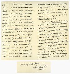 Letter from John Bright to Colonel Rathbone, 23rd January 1861.Artist: John Bright
