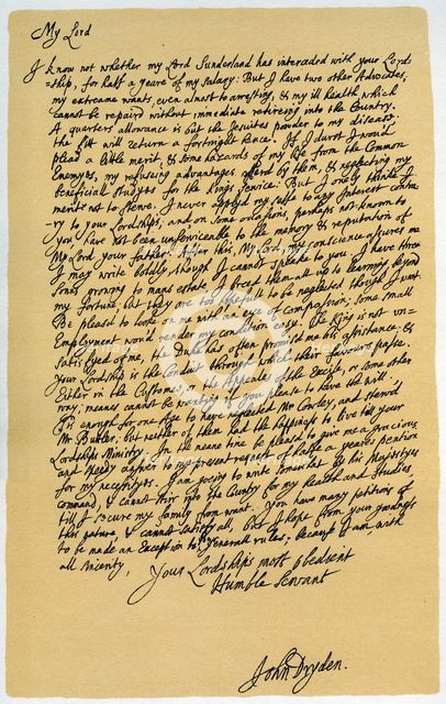 Letter from John Dryden to Laurence Hyde, c1682-1683.Artist: John Dryden