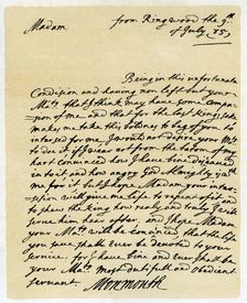 Letter from James, Duke of Monmouth to the Catherine of Braganza, Ringwood, 9th July, 1685.Artist: Duke of Monmouth