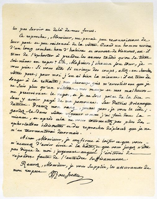 Letter from Jean Jaques Rousseau, 15th July 1764.Artist: Jean-Jacques Rousseau