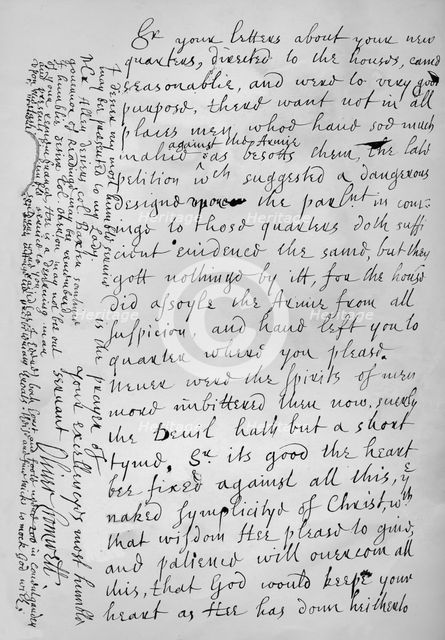 Letter from Oliver Cromwell, 17th Century (1899).  Artist: Oliver Cromwell.