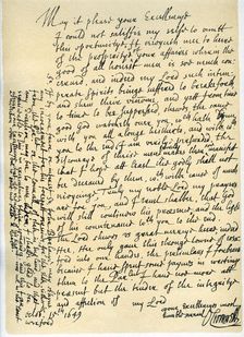 Letter from Oliver Cromwell to Lord Fairfax, Wexford, 15th October, 1649. Artist: Oliver Cromwell