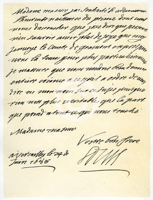 Letter from Louis XIV of France to Mary of Modena, 24th June 1688.Artist: King Louis XIV of France