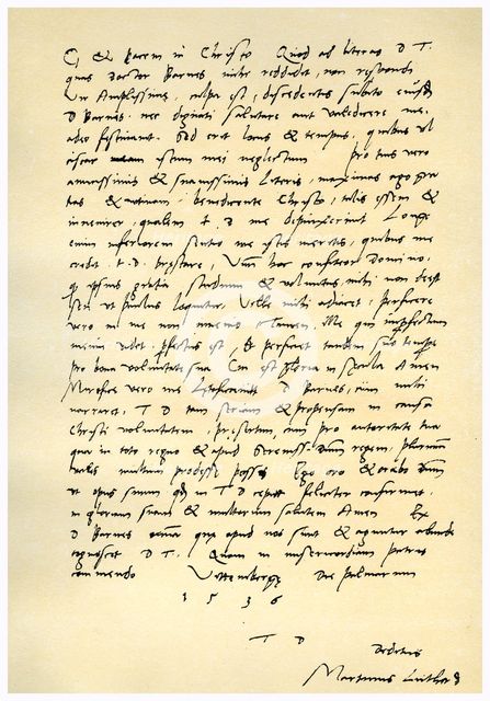 Letter from Martin Luther to Thomas Cromwell, 9th April 1536. Artist: Martin Luther