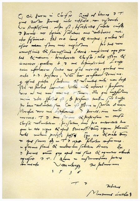 Letter from Martin Luther to Thomas Cromwell, 9th April 1536. Artist: Martin Luther