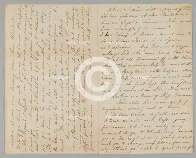 Letter from Mary Jane Hale Welles to Gideon Welles, August 15, 1863. Creator: Mary Hale.