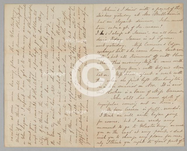 Letter from Mary Jane Hale Welles to Gideon Welles, August 15, 1863. Creator: Mary Hale.