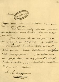 Letter from Napoleon to Le Saucquer, war clerk, 3 June 1791, (1921). Creator: Napoleon Bonaparte I