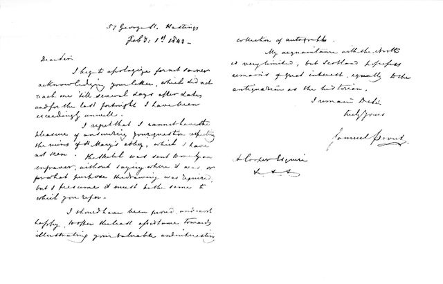 'Letter from Samuel Prout', 1843 (1915). Artist: Samuel Prout.