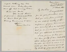 Letter from Secretary Gideon Welles to his son Thomas, March 5, 1865. Creator: Gideon Welles