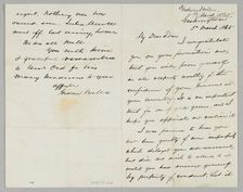 Letter from Secretary Gideon Welles to his son Thomas, March 5, 1865. Creator: Gideon Welles