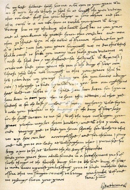 Letter from Queen Catherine of Aragon to her husband Henry VIII, 16th September 1513.Artist: Catherine of Aragon