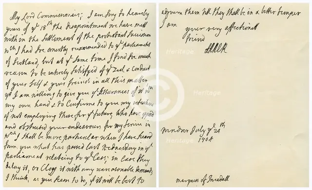 Letter from Queen Anne to John Hay, Marquess of Tweeddale, 24th July 1704. Artist: Queen Anne