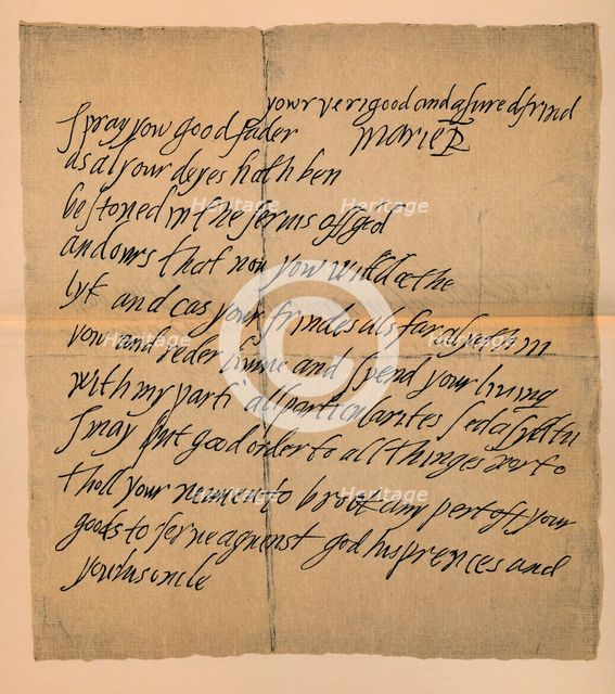 Letter from Queen Mary (1542-1587) to the Abbot of Dunfermline, 1889. Artist: James Stillie