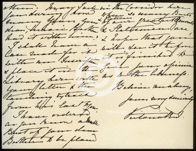 Letter from Queen Victoria to Mary Augusta Gordon, Windsor Castle, 16th March 1885. Artist: Queen Victoria