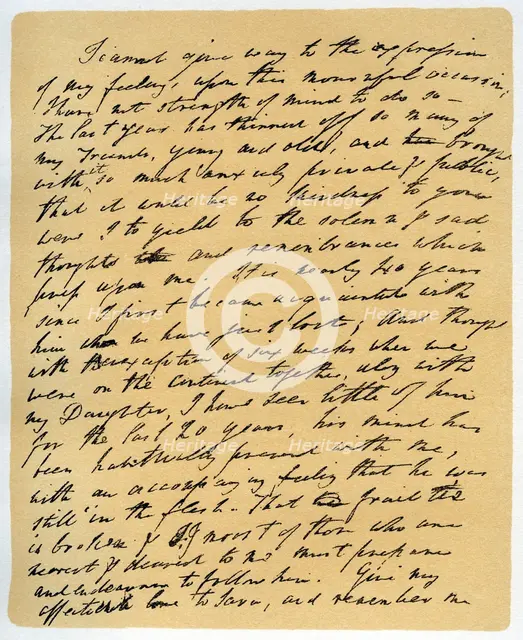 Letter from William Wordsworth on the death of Samuel Taylor Coleridge, 29th July 1834.Artist: William Wordsworth