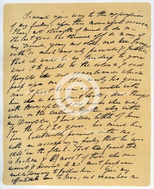 Letter from William Wordsworth on the death of Samuel Taylor Coleridge, 29th July 1834.Artist: William Wordsworth