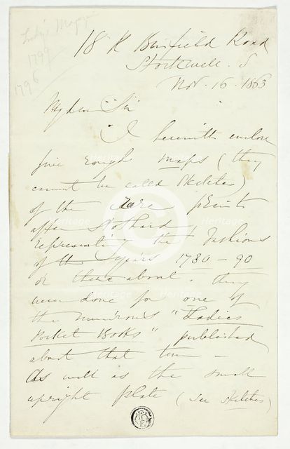 Letter from William Edward Frost, 1863. Creator: William Edward Frost.