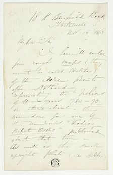 Letter from William Edward Frost, 1863. Creator: William Edward Frost
