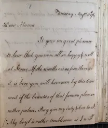 Letter from William Pitt, 1769. Creator: William Pitt the Younger