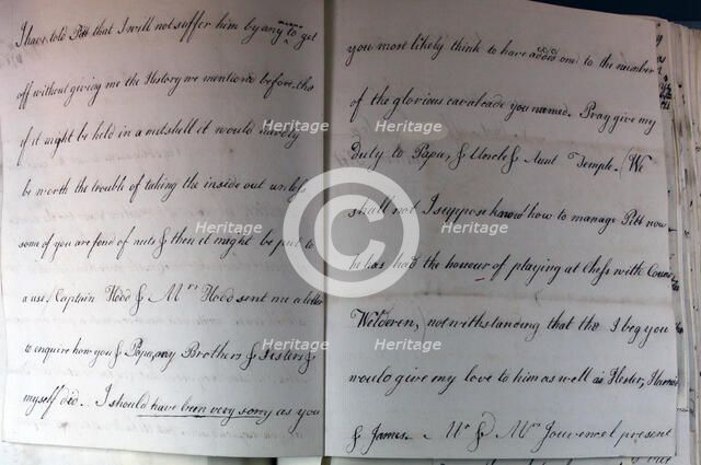 Letter from William Pitt, 1769. Creator: William Pitt the Younger.