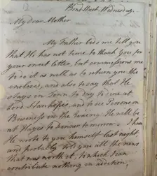Letter from William Pitt, 1770s. Creator: William Pitt the Younger