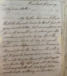 Letter from William Pitt, 1770s. Creator: William Pitt the Younger