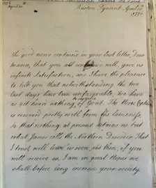Letter from William Pitt, 1772. Creator: William Pitt the Younger