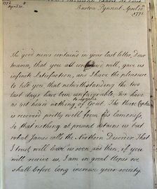Letter from William Pitt, 1772. Creator: William Pitt the Younger