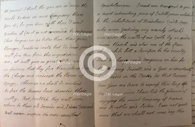 Letter from William Pitt, 1772. Creator: William Pitt the Younger.