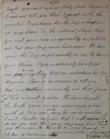 Letter from William Pitt, 1772. Creator: William Pitt the Younger