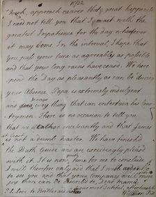 Letter from William Pitt, 1772. Creator: William Pitt the Younger
