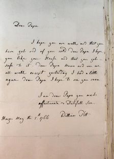 Letter from William Pitt, between 1766 and 1770. Creator: William Pitt the Younger